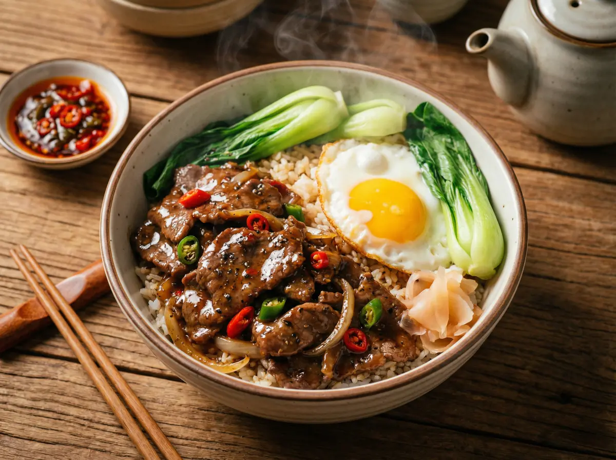 今日特餐 - 黑椒牛肉盖饭，里番动漫 的招牌美味